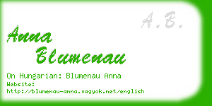 anna blumenau business card
